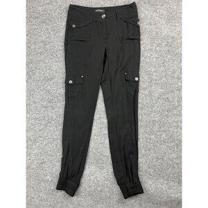 White House Black Market Taper Ankle Pants Women's 00 Black Jogger cargo Pocket
